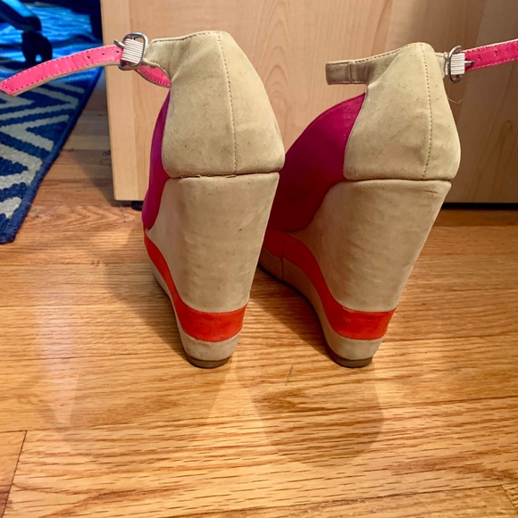 Platform Wedges Babydoll Peep toe from Dots Size 7 - Picture 6 of 6